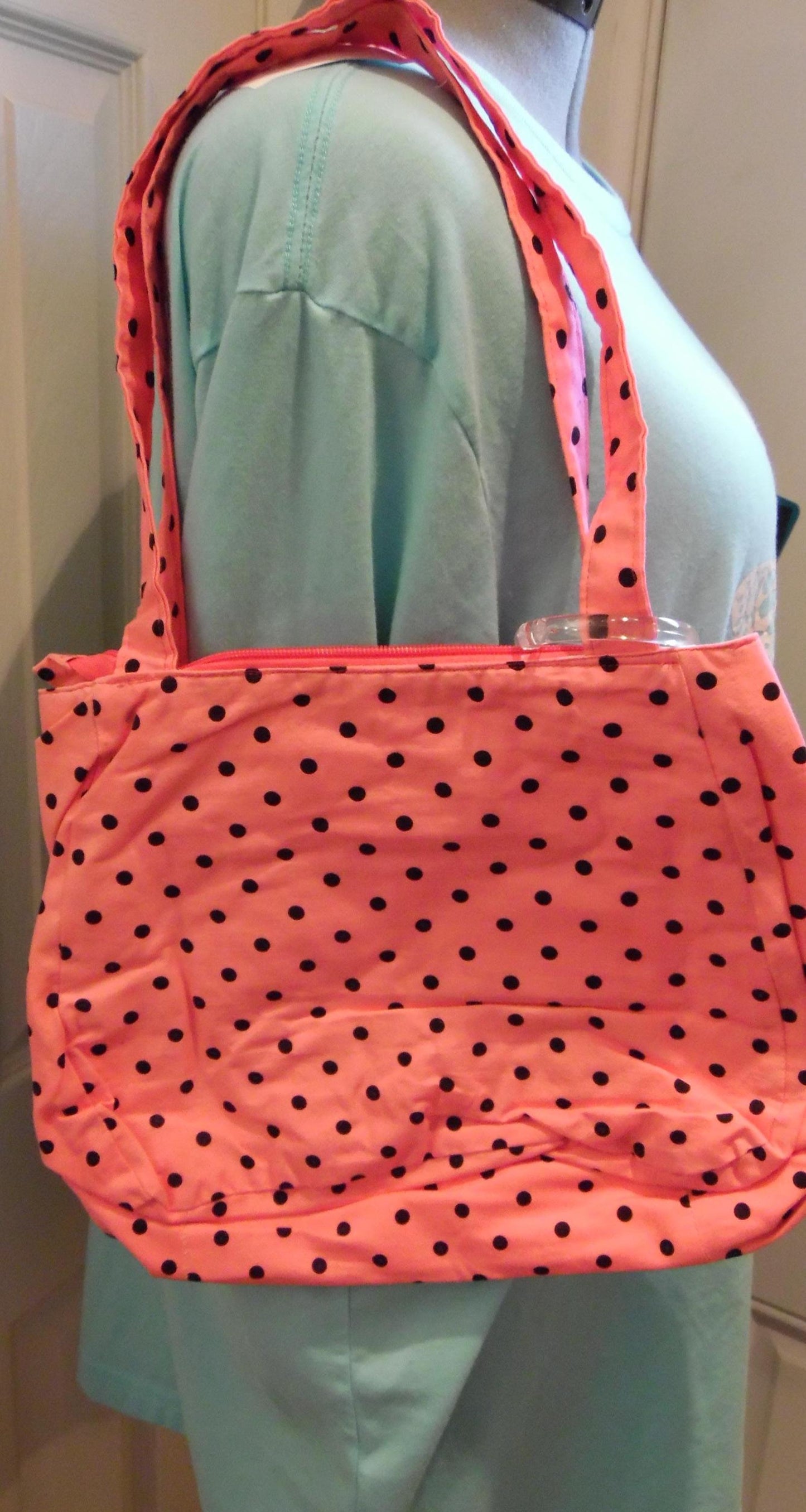 Pink Polka Dot Shoulder Bag/Purse