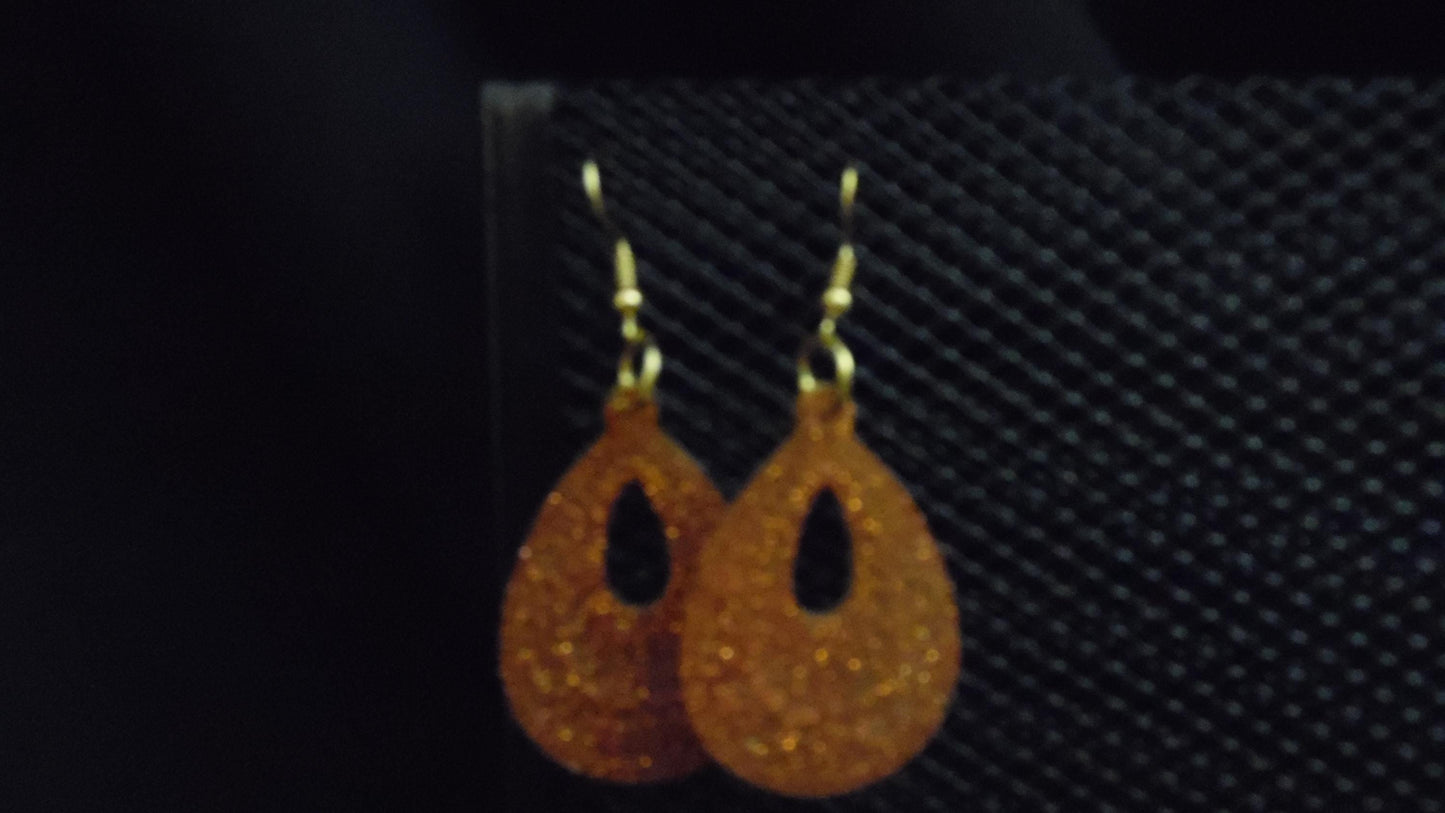 Tear Drop with Design Earings