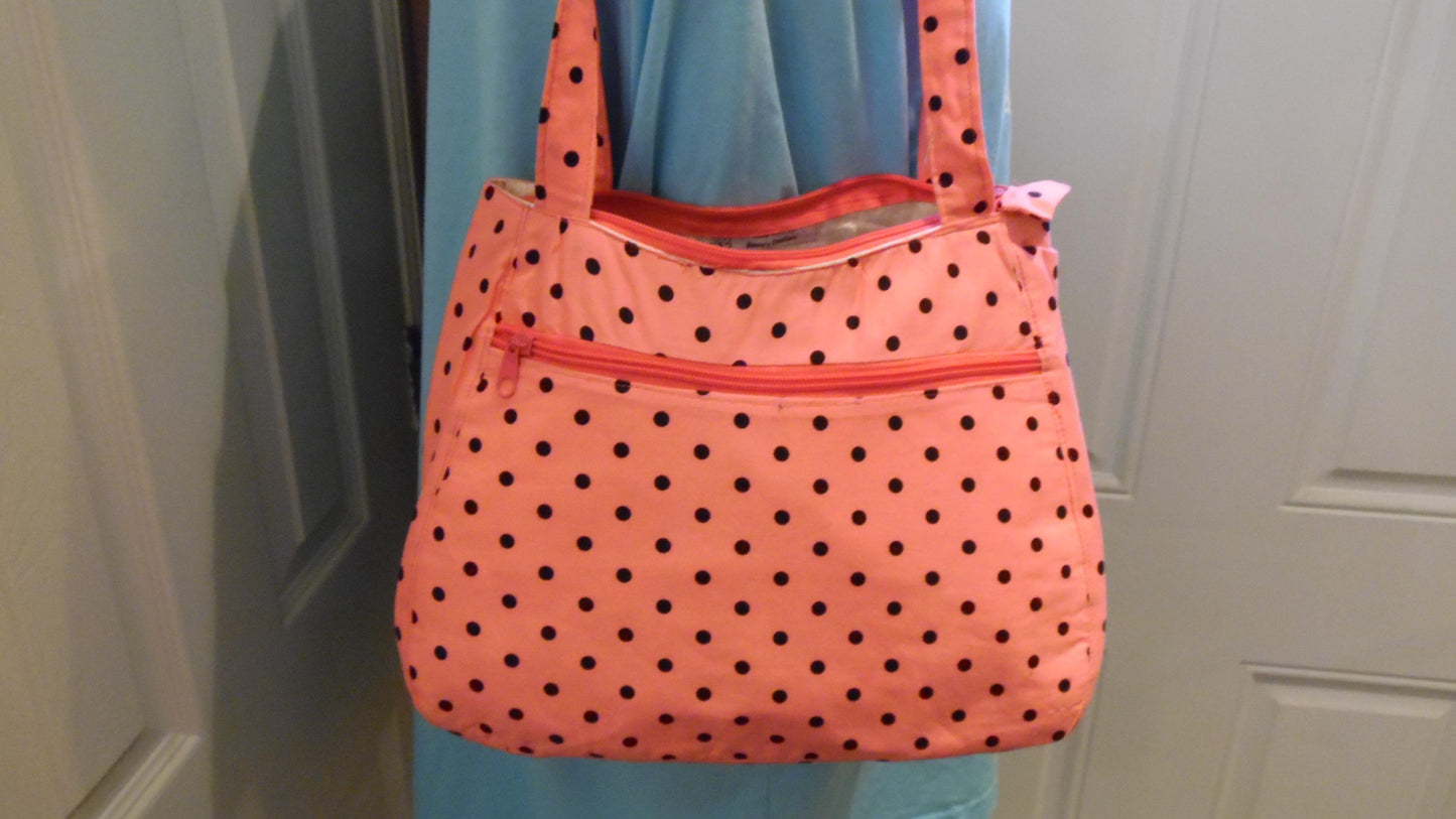 Pink Polka Dot Shoulder Bag/Purse