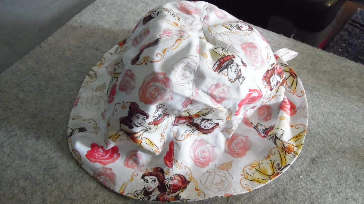 Childs Bucket Hat with Belle and Mickey Mouse