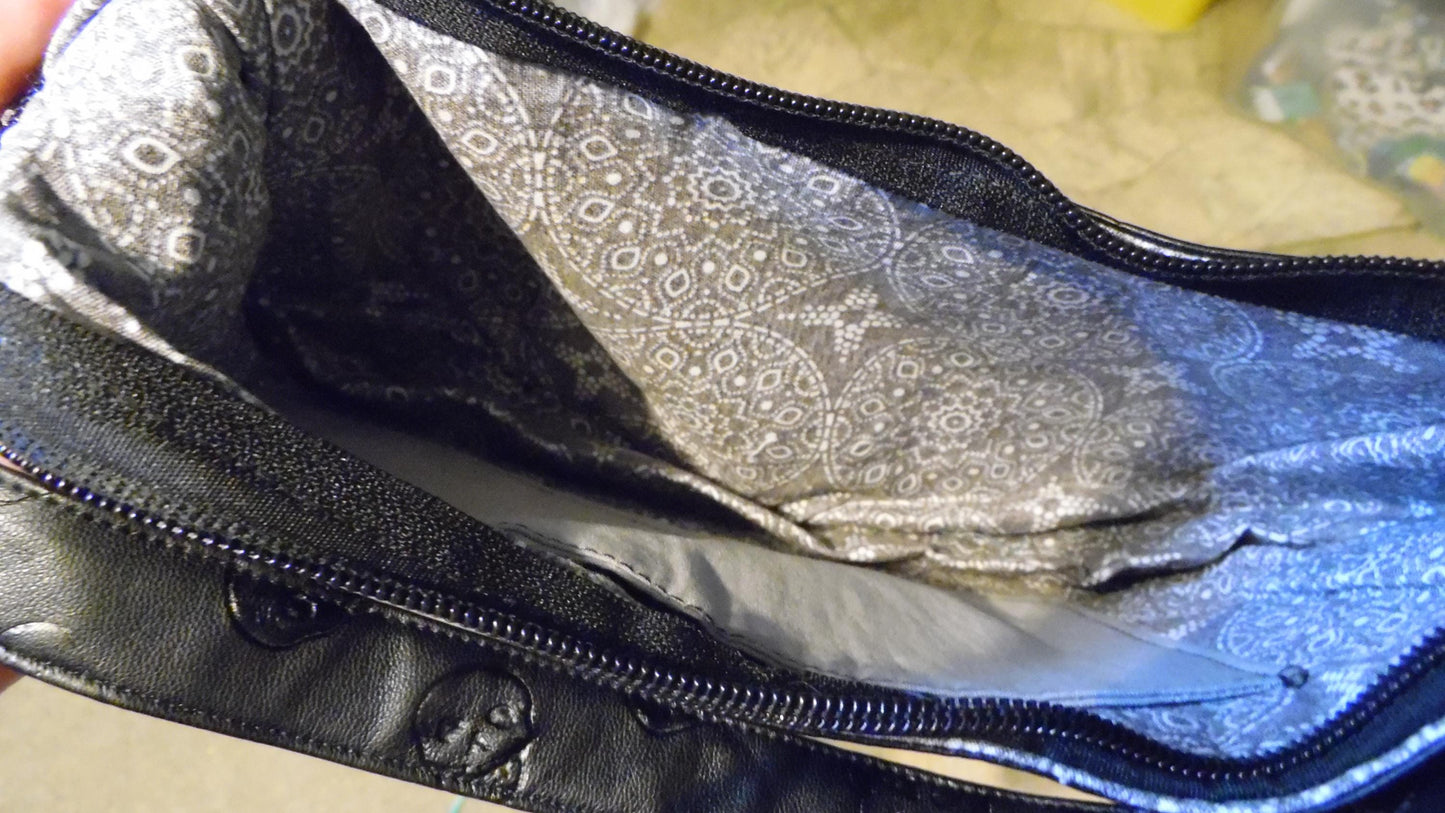 Faux Leather Skull Imprint Purse