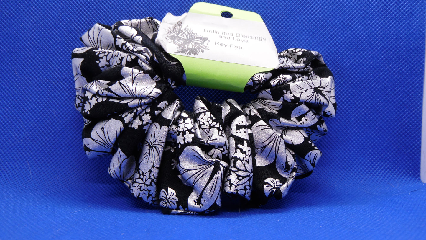 Hair Scrunchy Black and Silver