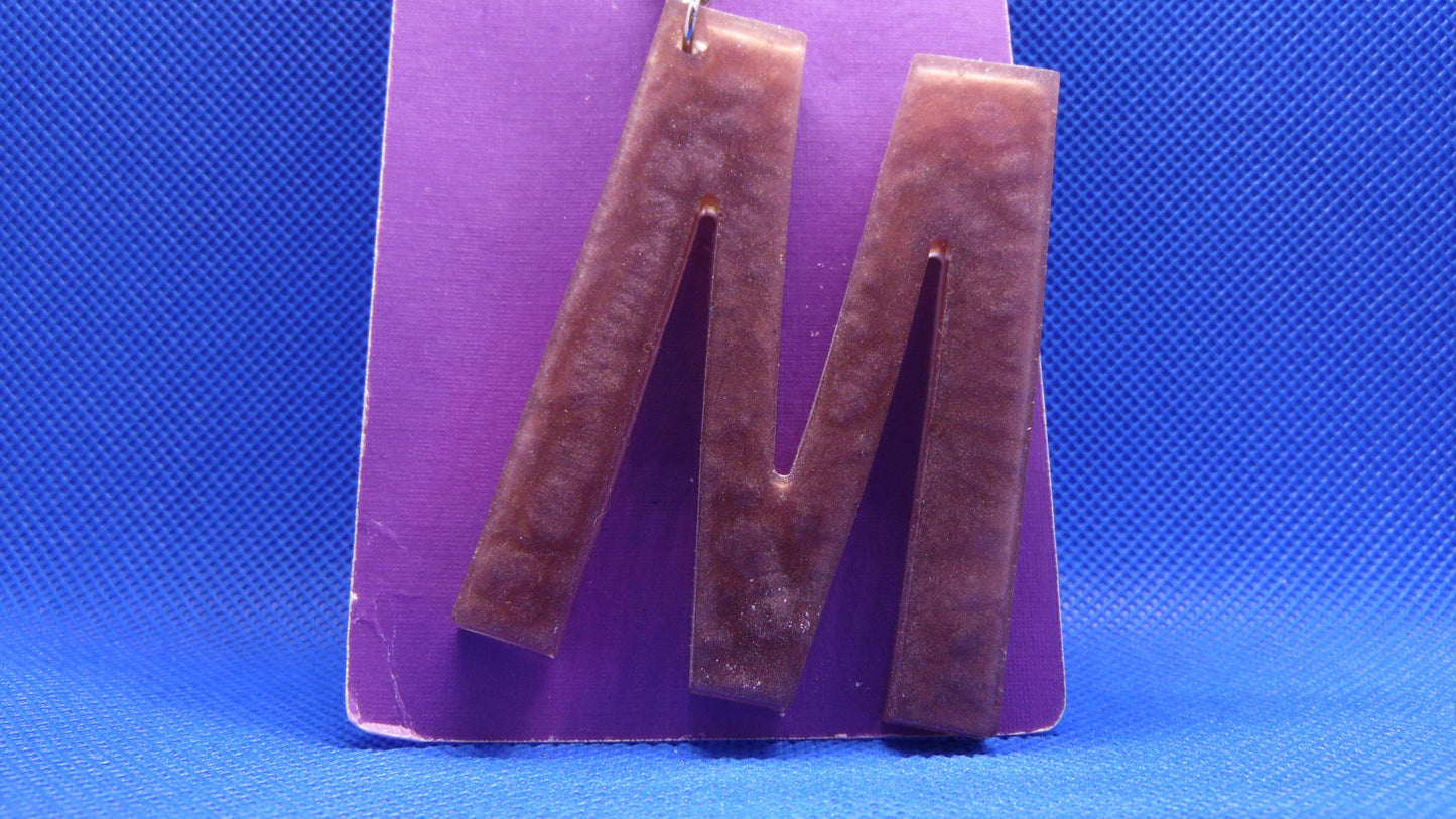 Resin Key Ring Letter "M"