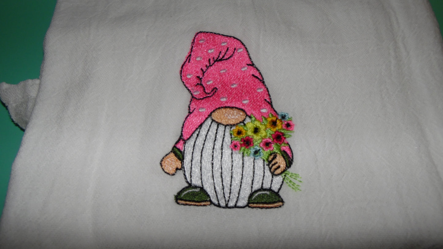 Pink Gnome Tea Towel