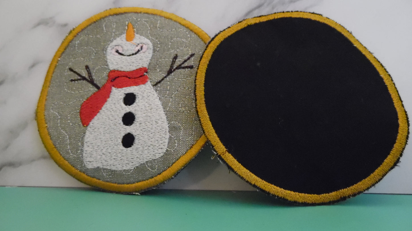 Cute Snowman Coasters (Gold)