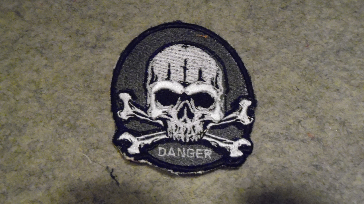 Iron on Danger Skull Patch