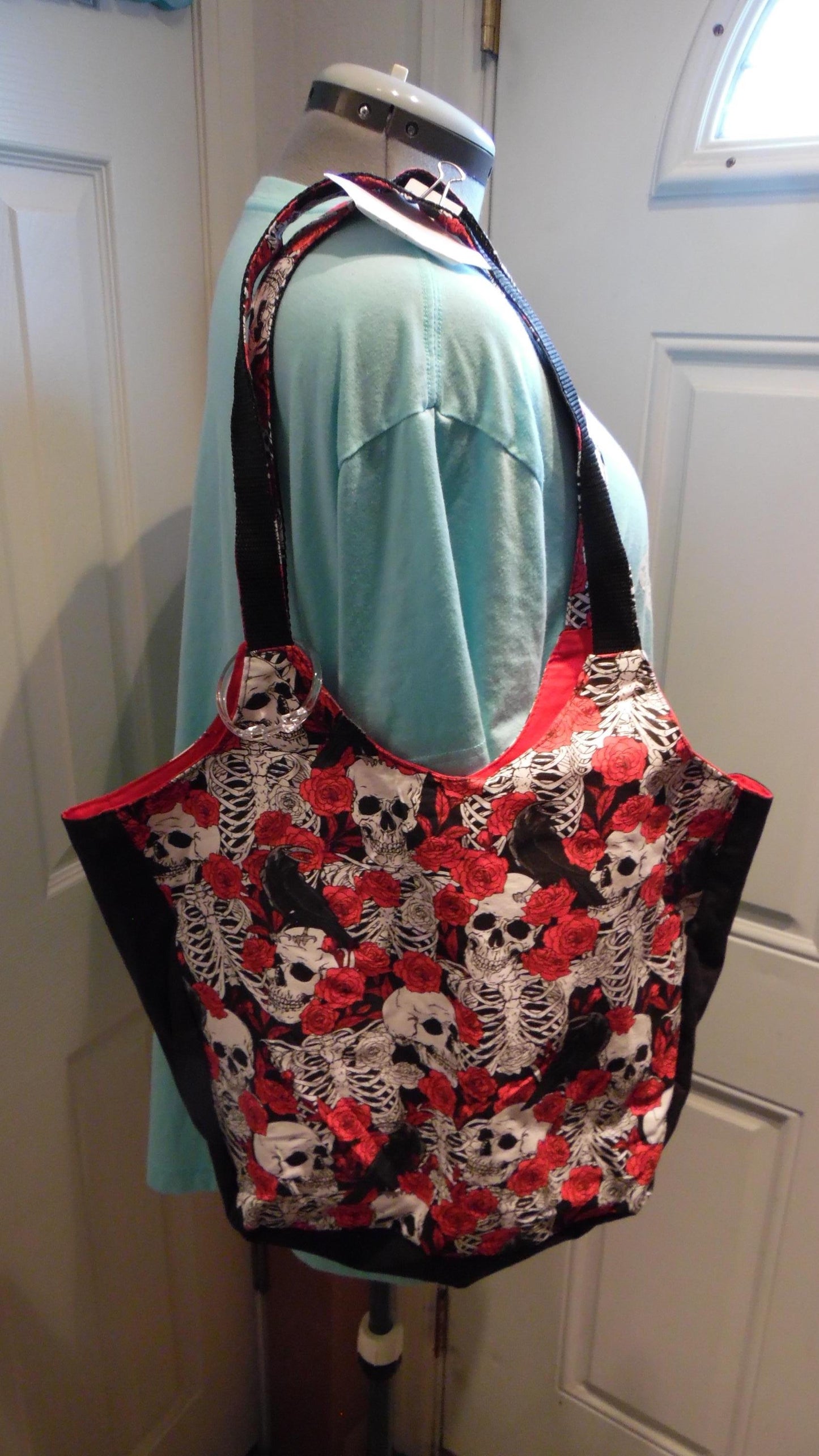 Skeleton and Rose Tote Bag