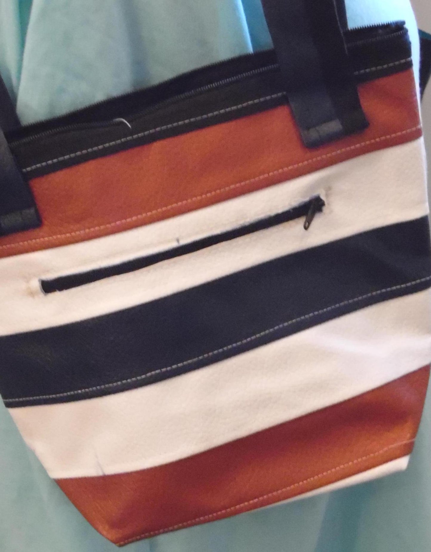 Striped Faux Leather Purse