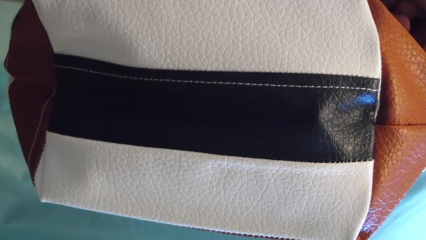 Striped Faux Leather Purse