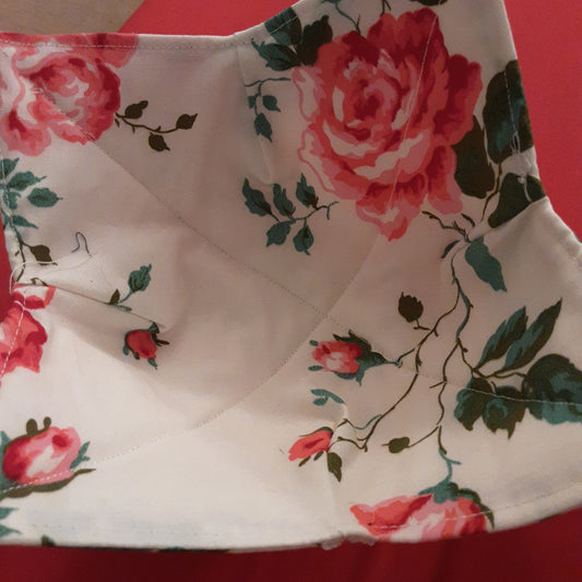 Small Bowl Holder White with Roses