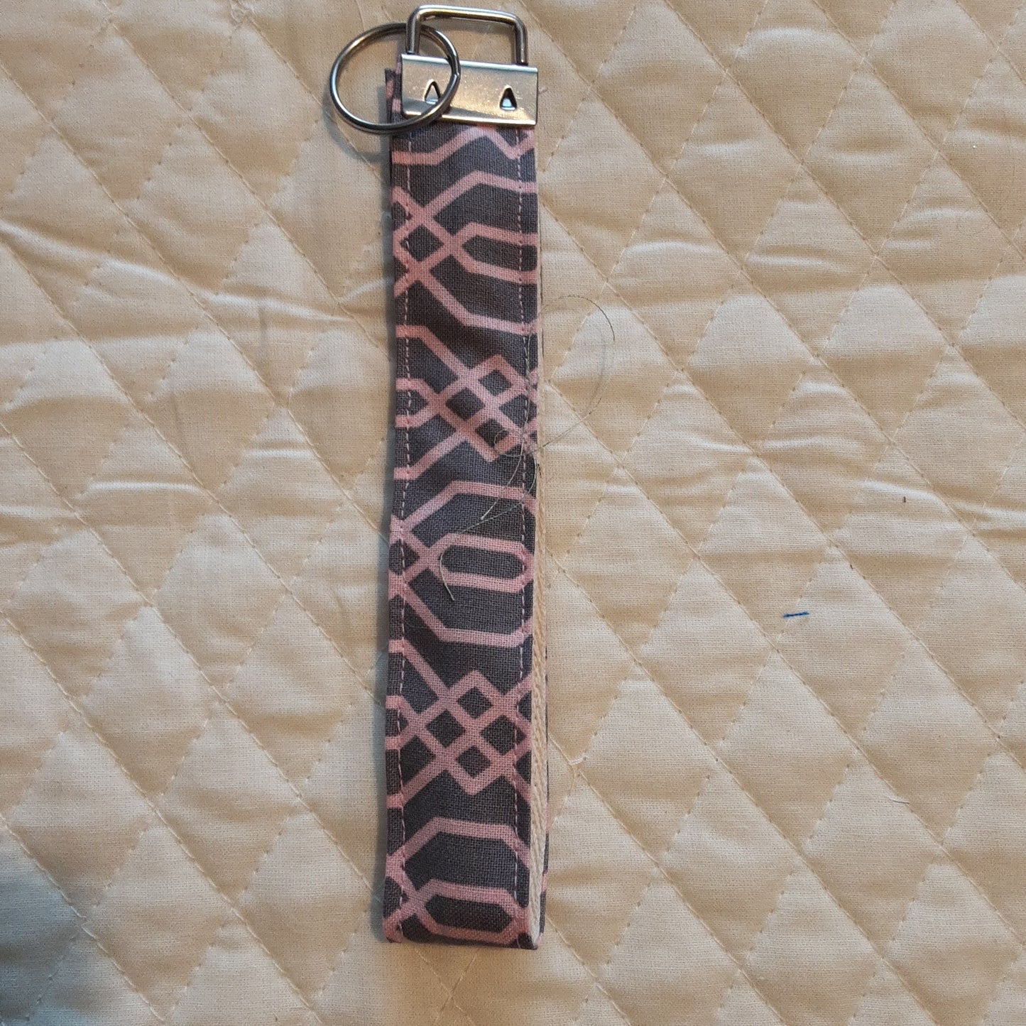 Key Fob Grey with Pink