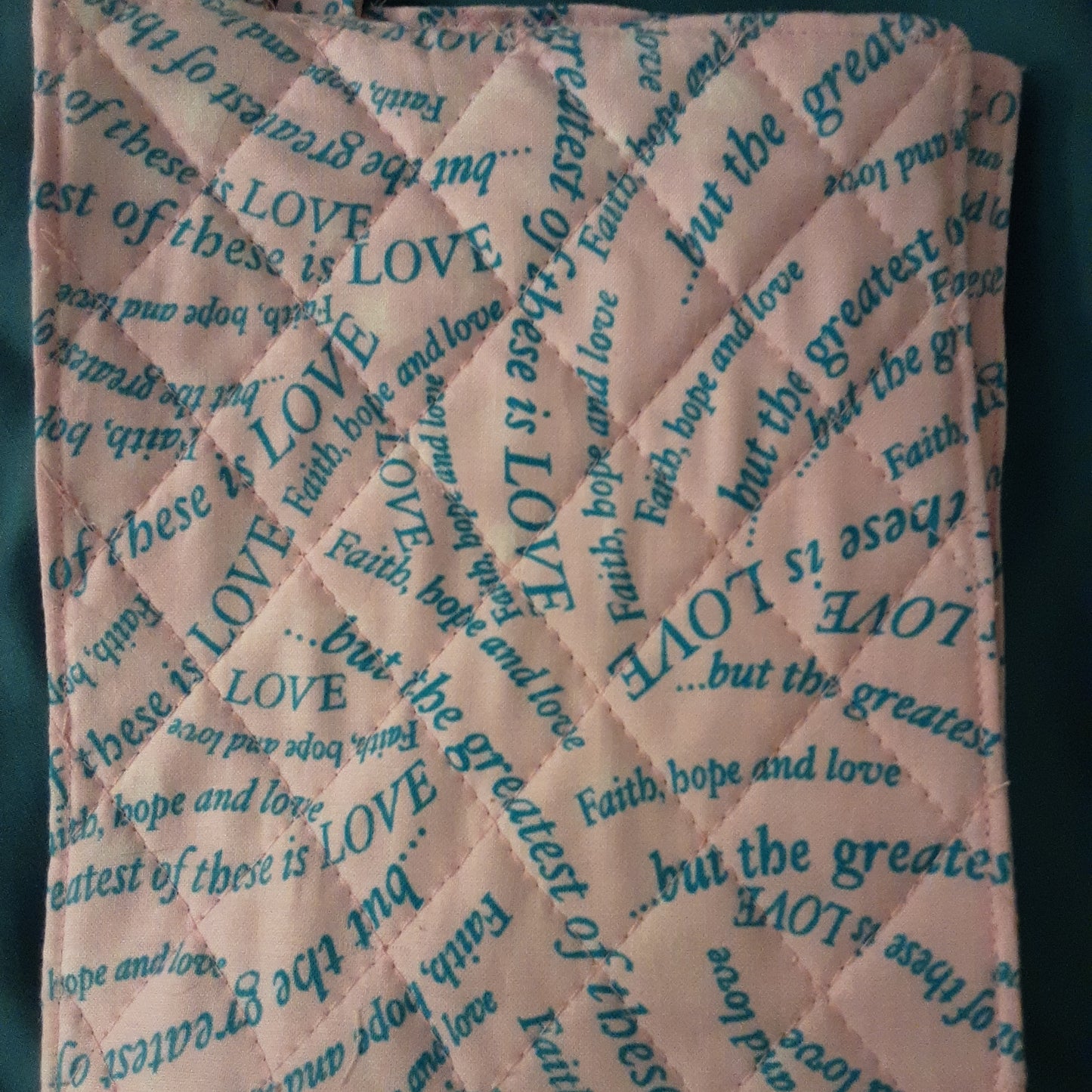 Pot Holder Love Messages in Pink