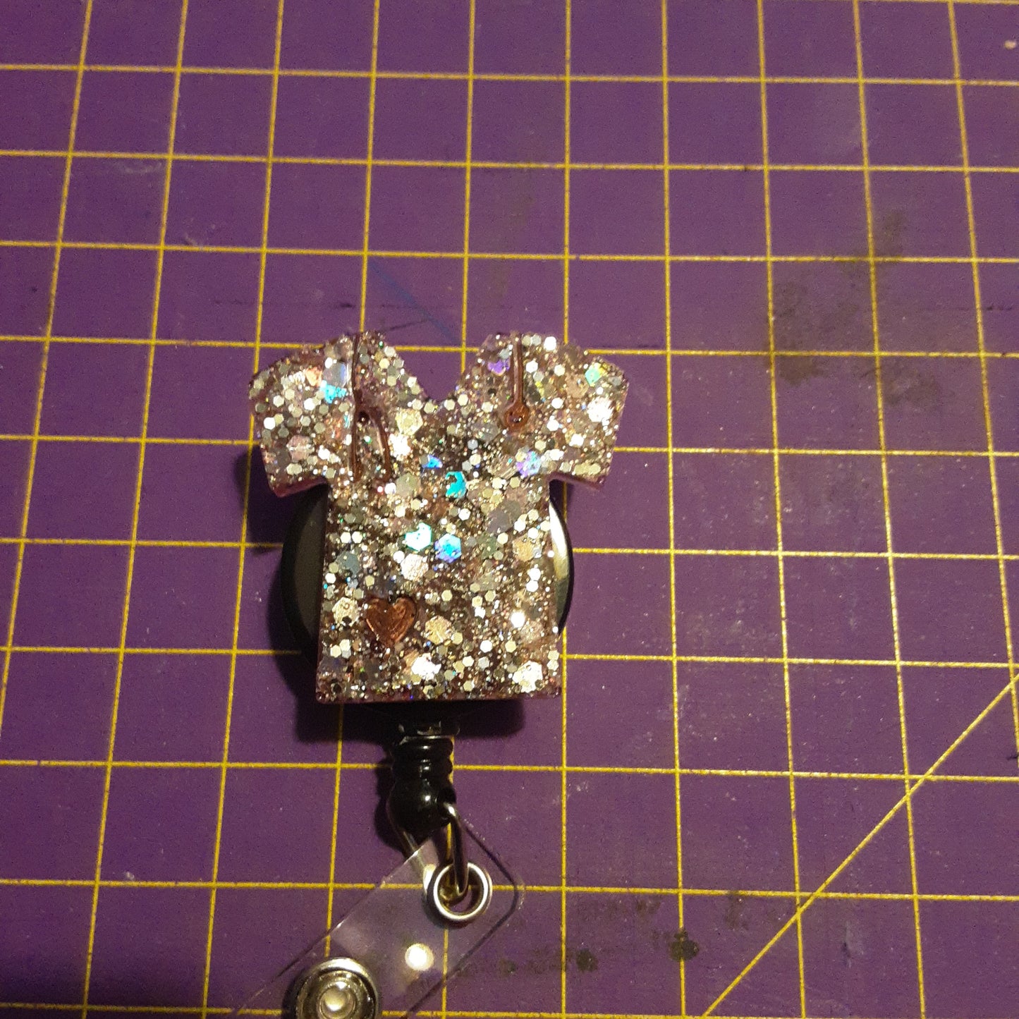 Large Glitter Scrub Top Badge Holder