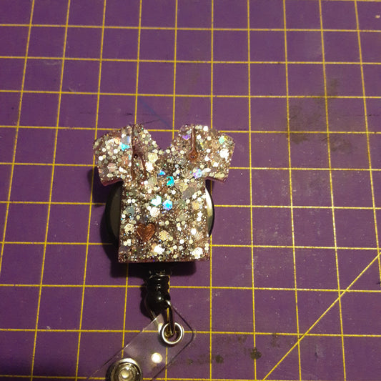 Large Glitter Scrub Top Badge Holder