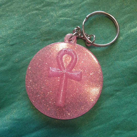 Round Ankh Key Chain