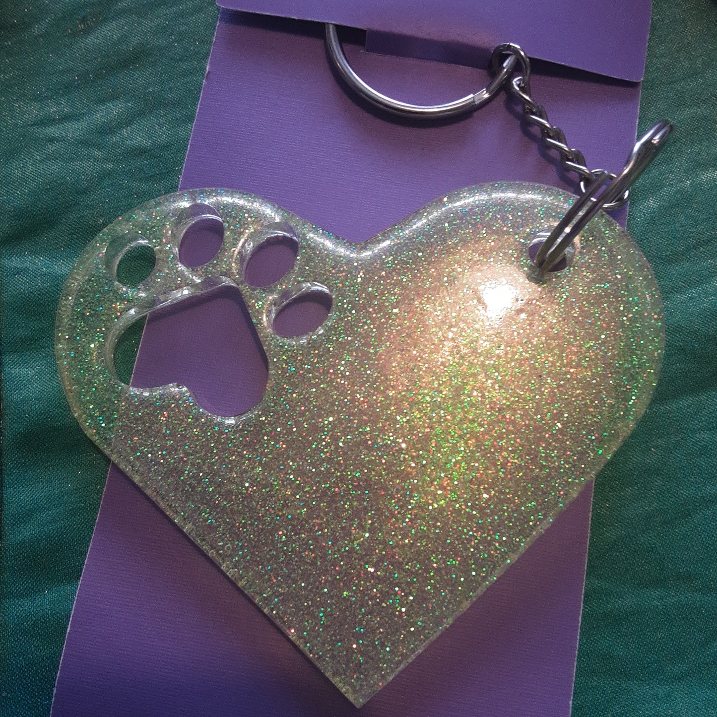 Heart with Paw Key Chain