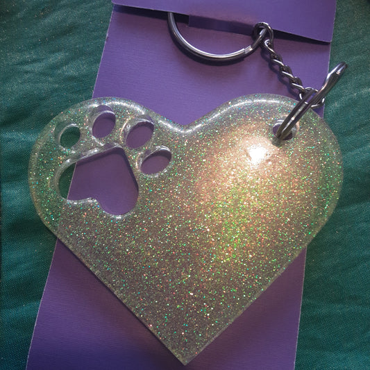 Heart with Paw Key Chain