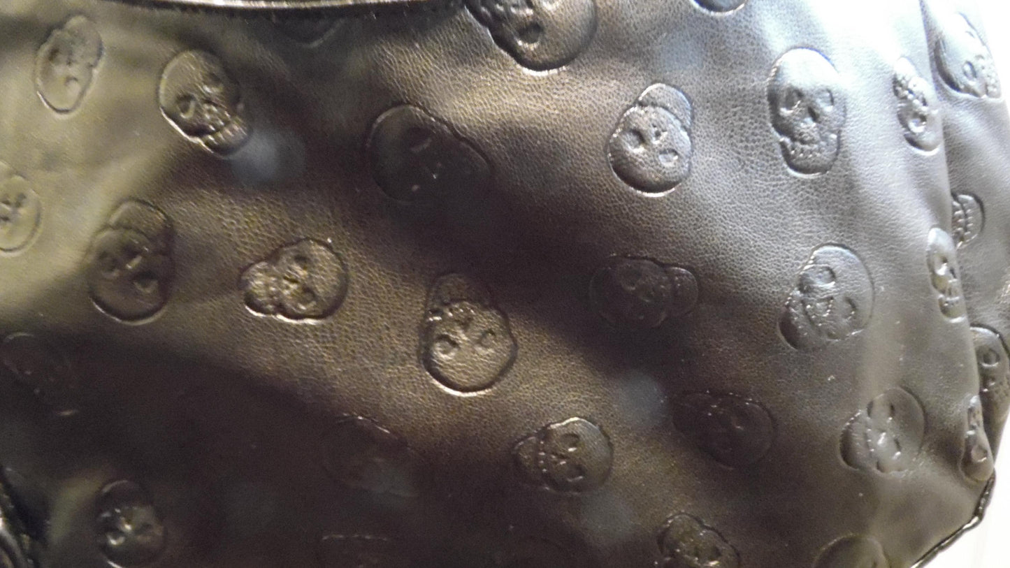 Faux Leather Skull Imprint Purse