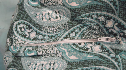Boho Bag/Purse in Chocolate with Aqua Paisley