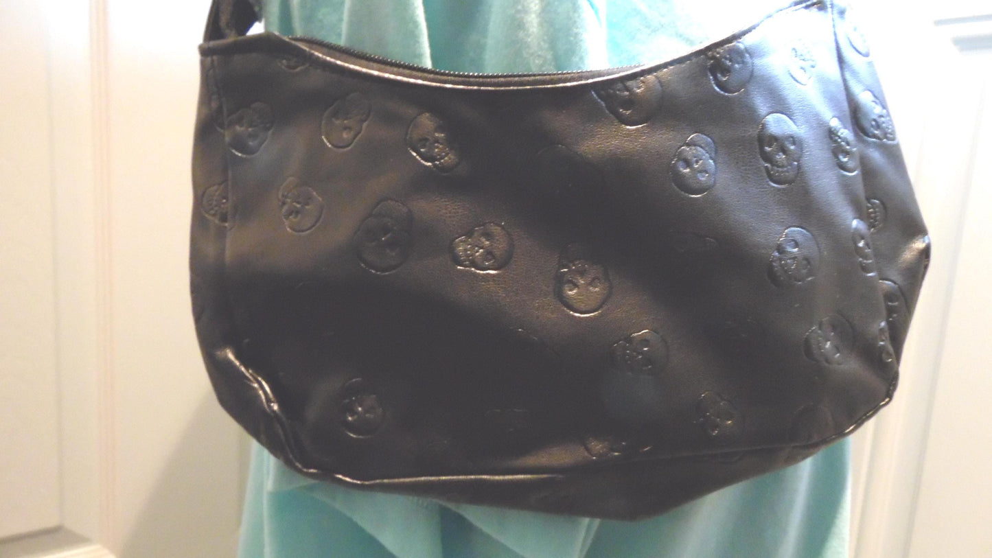 Faux Leather Skull Imprint Purse