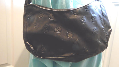 Faux Leather Skull Imprint Purse