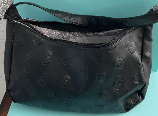 Faux Leather Skull Imprint Purse