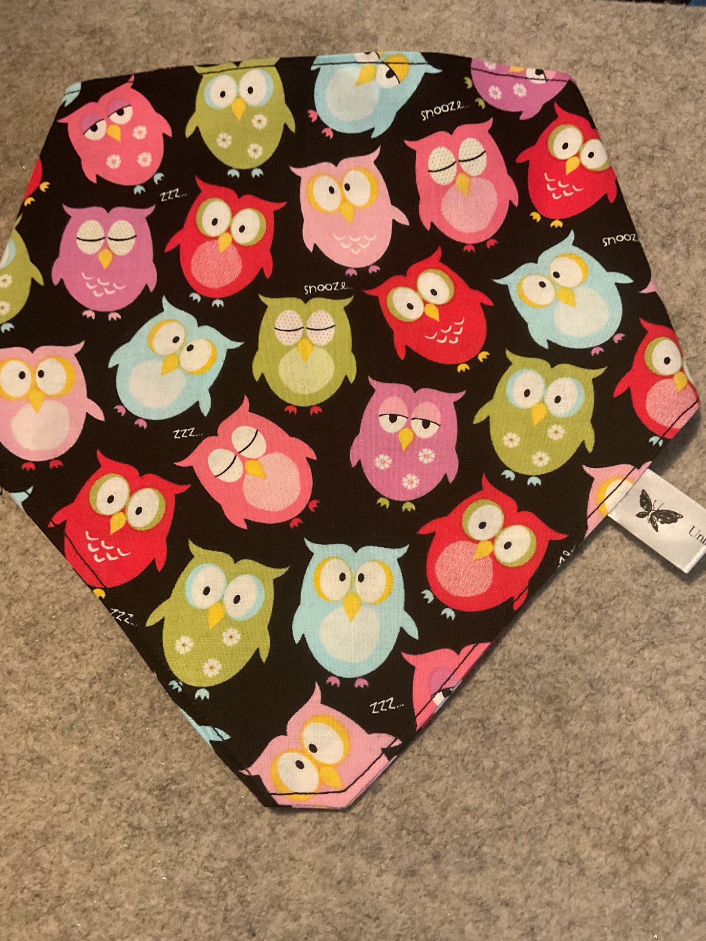 🐾 "No-Collar" Pet Scrunchy Bandanna Owls