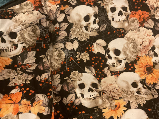 Purse Skulls with Orange Flowers