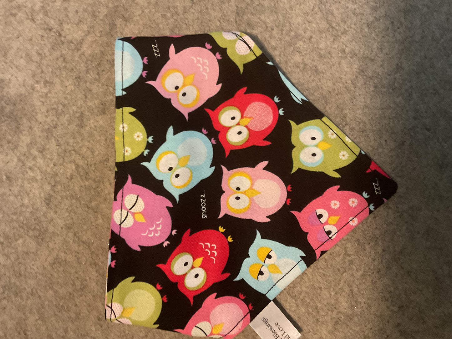 🐾 "No-Collar" Pet Scrunchy Bandanna Owls