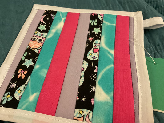 Pot Holder Owl Stripe