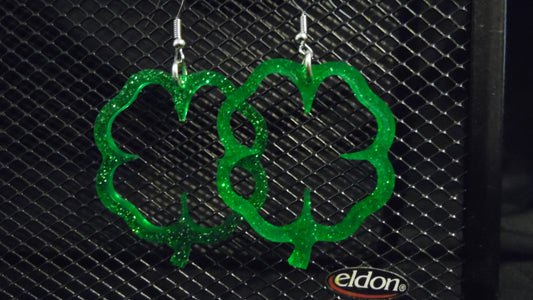 Large Hollow Shamrock Earrings