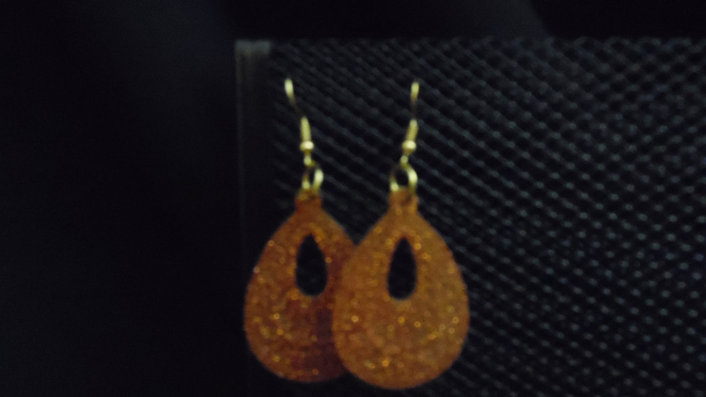 Tear Drop Earrings with design