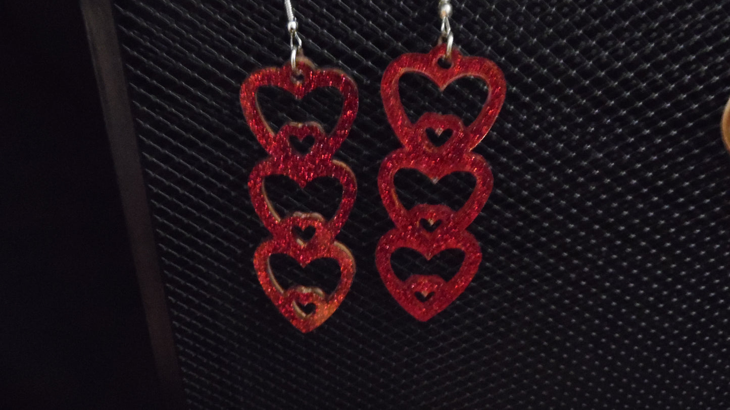 Long Dangle Valentine's Earrings