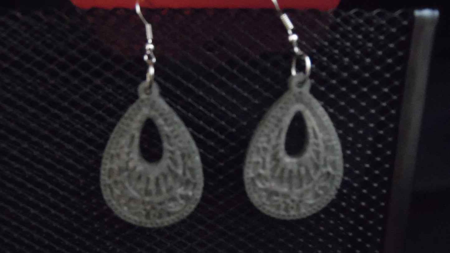 Tear Drop Earrings with design