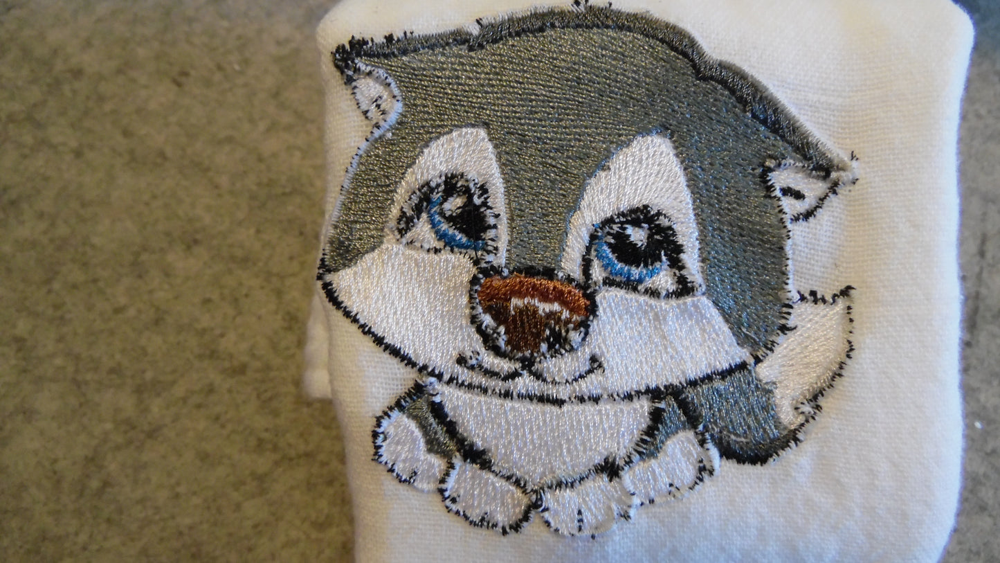 Embroidered Tea Towels with Puppies