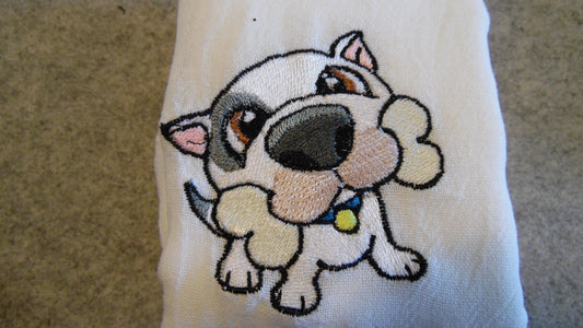 Embroidered Tea Towels with Puppies