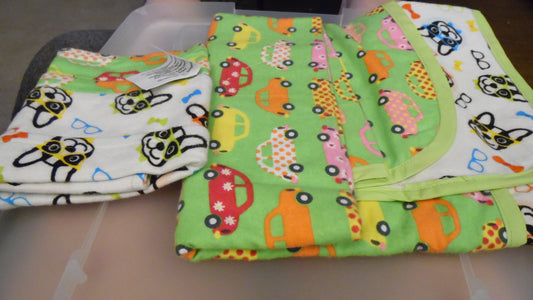 Receiving Blanket and Burp Cloth Set (Car)