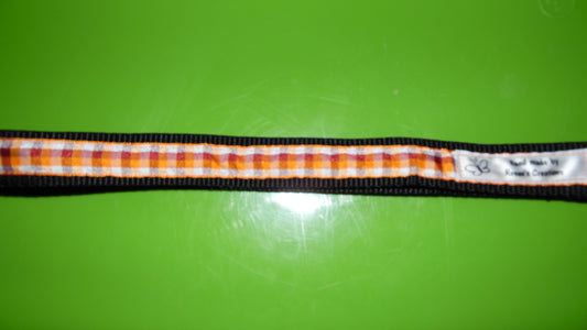 Orange and Red Plaid Pet Collar