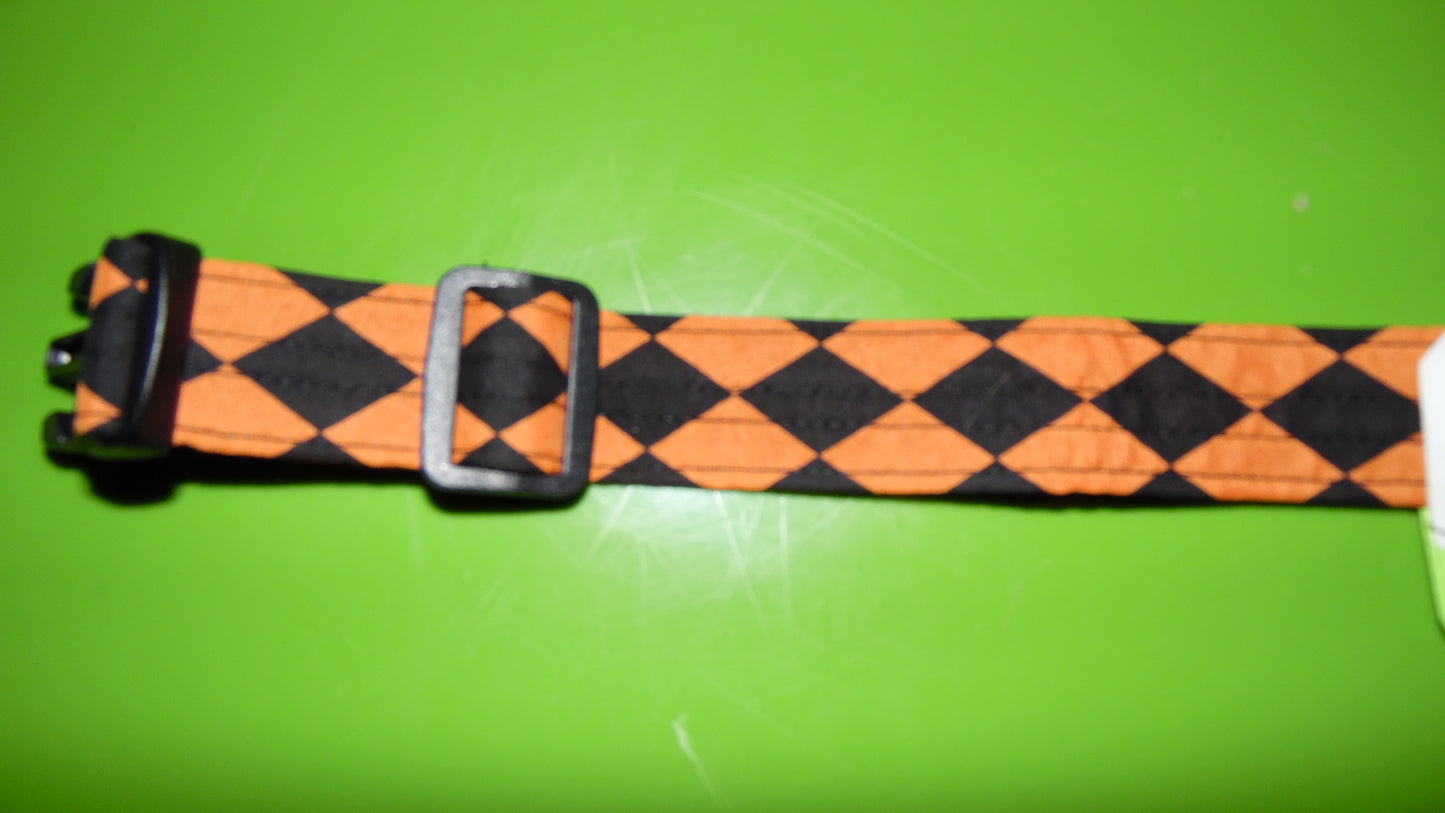 Orange and Black Diamond Pet Collar