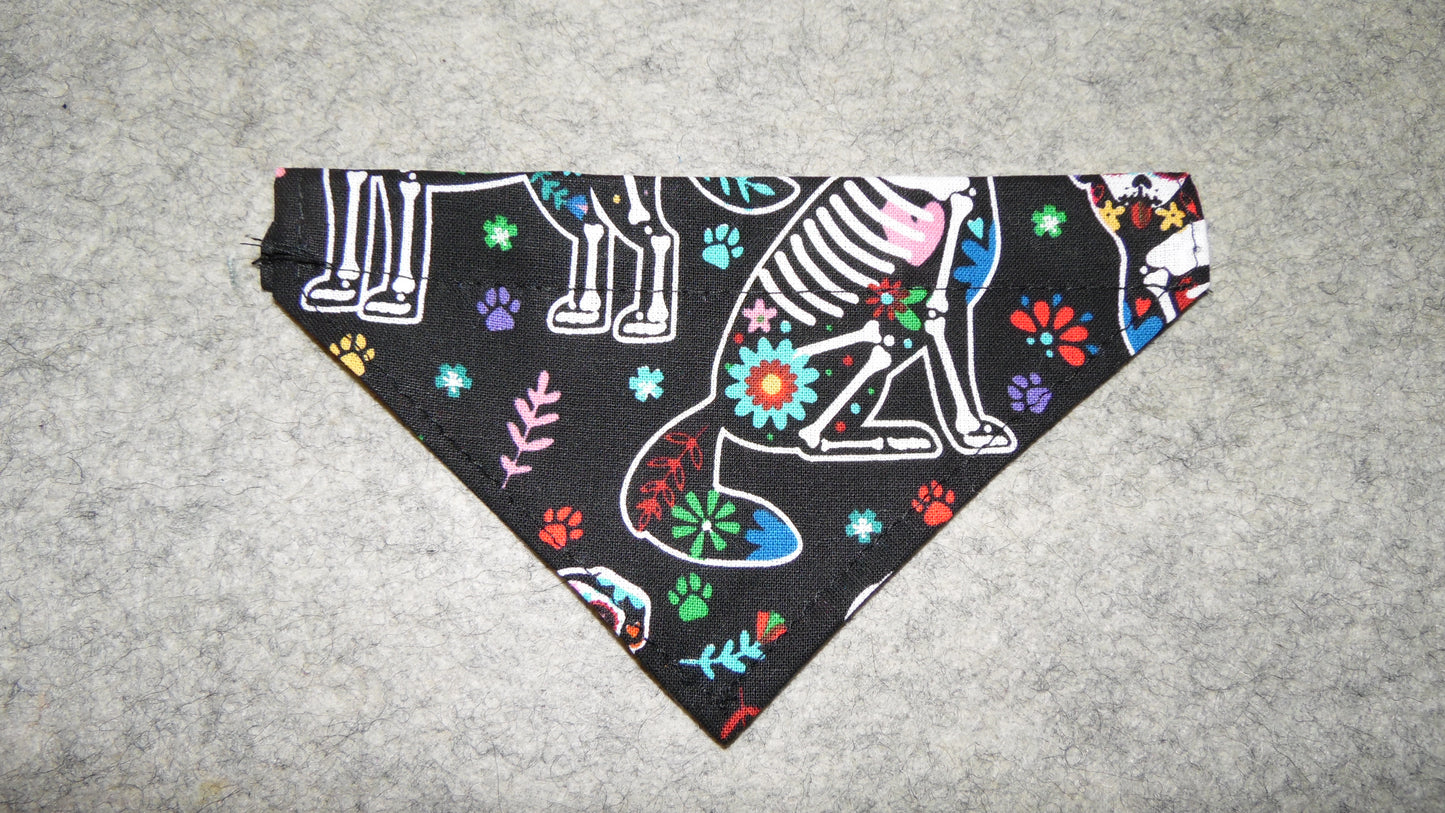 Over the Collar Sugar Skull Pet Bandanna