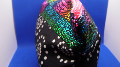 Rainbow and Black Swirl Dot Zipper Bag