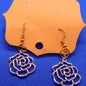 Gold Tone Rose Earrings