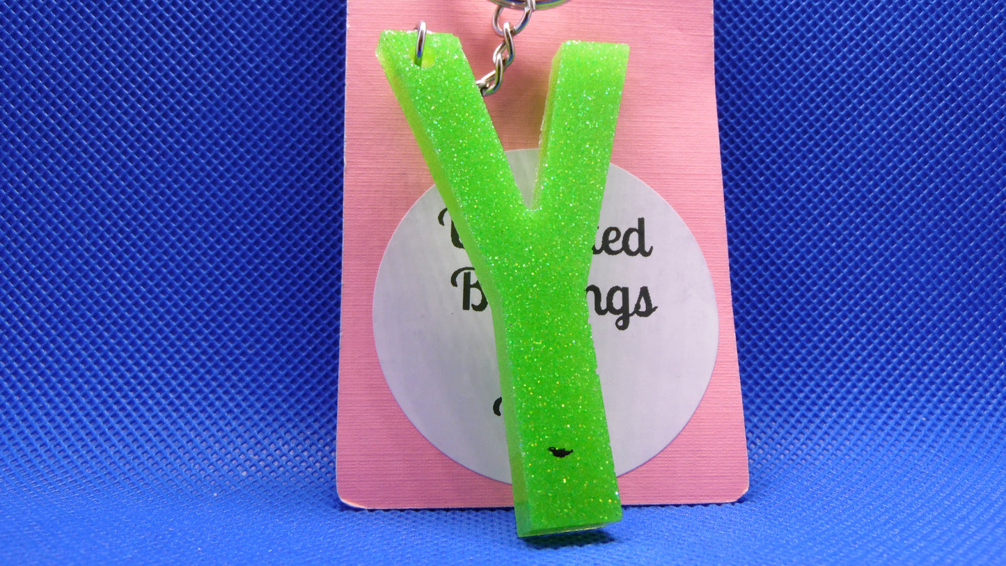 Resin Key Ring Letter "Y"