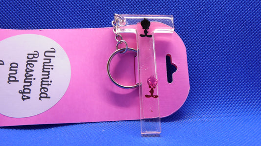 Resin Key Ring Letter "T"