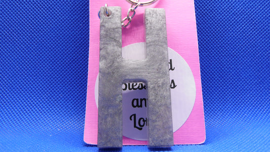 Resin Key Ring Letter "H"