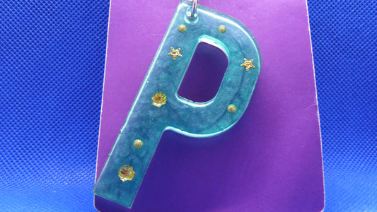 Resin Key Ring Letter "P"