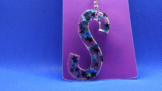 Resin Key Ring Letter "S"