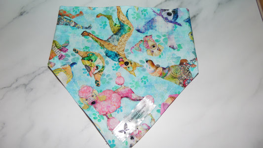 🐾 "No-Collar" Pet Scrunchy Bandanna Blue Puppy