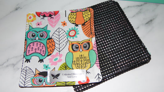 Easy-Grip Jar Opener – Ergonomic 6" Square – Handmade Kitchen Helper Colorful Owls