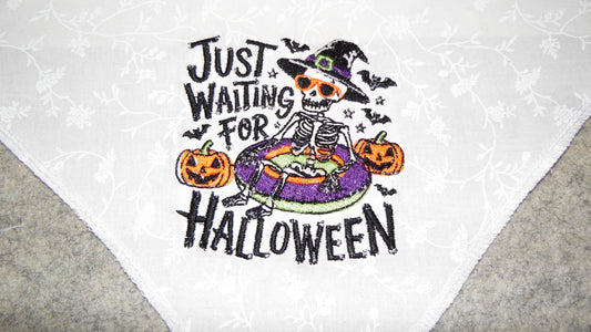 Scrunchy Embroidered  Bandanna Small Waiting For